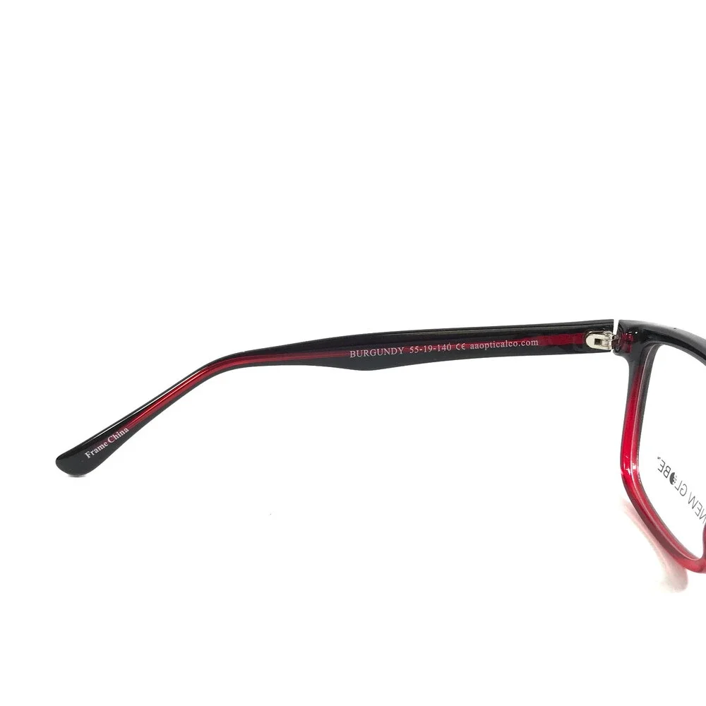 New Globe Eyeglasses Frames L4089 BURGUNDY Black Rectangle Full Rim 55-19-140